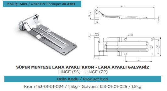 KAPALI KASA ARKA KAPAK SUPER MENTESE LAMA AYAKLI GALVENIZ